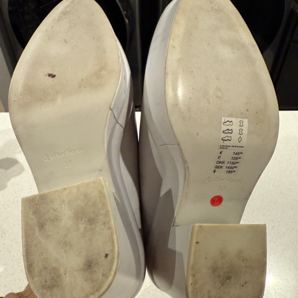 & Other Stories Cream Leather Shoes - Picture 9 of 10
